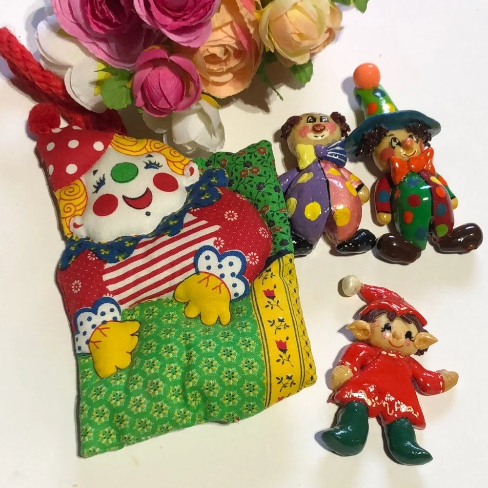 Clown Christmas ornaments 70s clown Christmas ornaments Creepy Clown